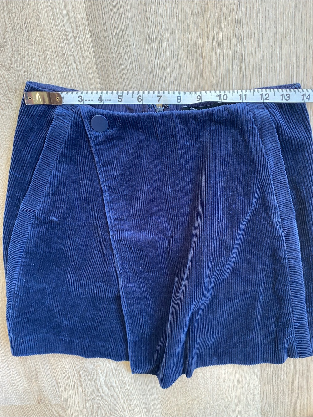 Club Monaco Navy Blue Corduroy Wrap Skort Mini Skirt Size 4 - Picture 9 of 10